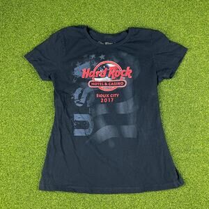 Y2K Hard Rock Hotel & Casino Sioux City 2017 USA Short Sleeve Black T-Shirt Sz M
